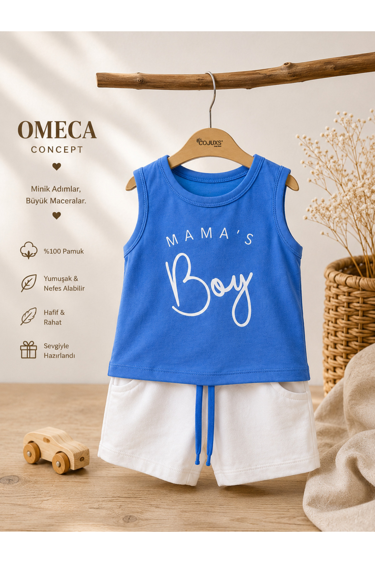 Erkek Bebek Mama's Boy Atlet Şort Takımı