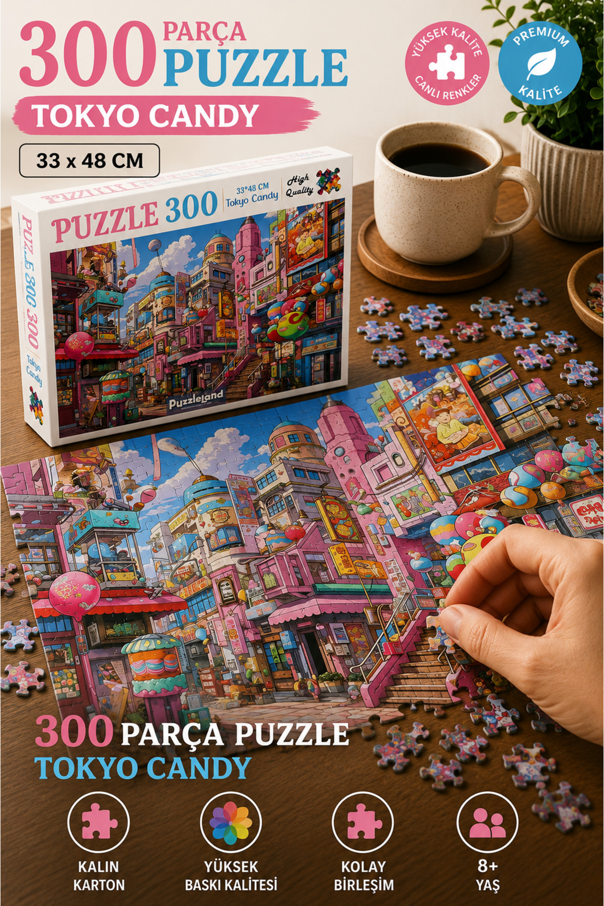 kidssan games Puzzleland Tokyo Candy 300 Parça Puzzle 33x48 cm
