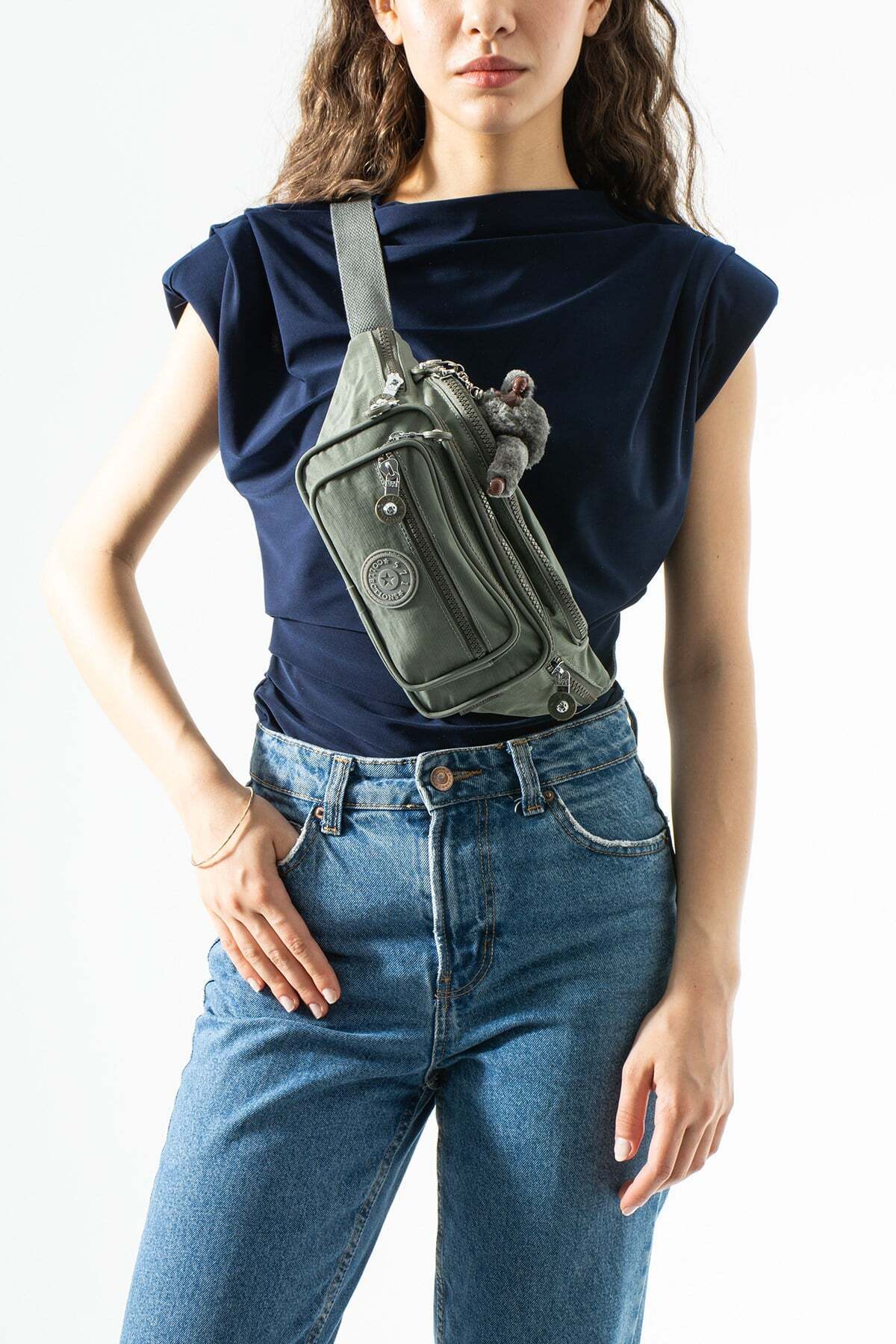 571 Collections Çanta Unisex Çok Cepli, Su Geçirmez, Çapraz Askılı Bel Çantası (Freebag) Gri Model: 571-7J görsel 2