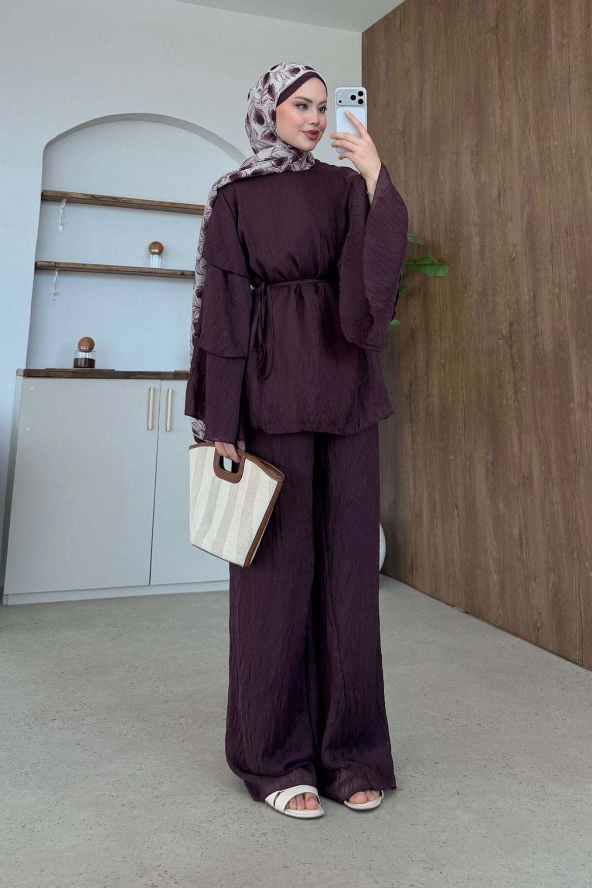 Hazamoda Tuay Kat Kat Pants Suit Plum