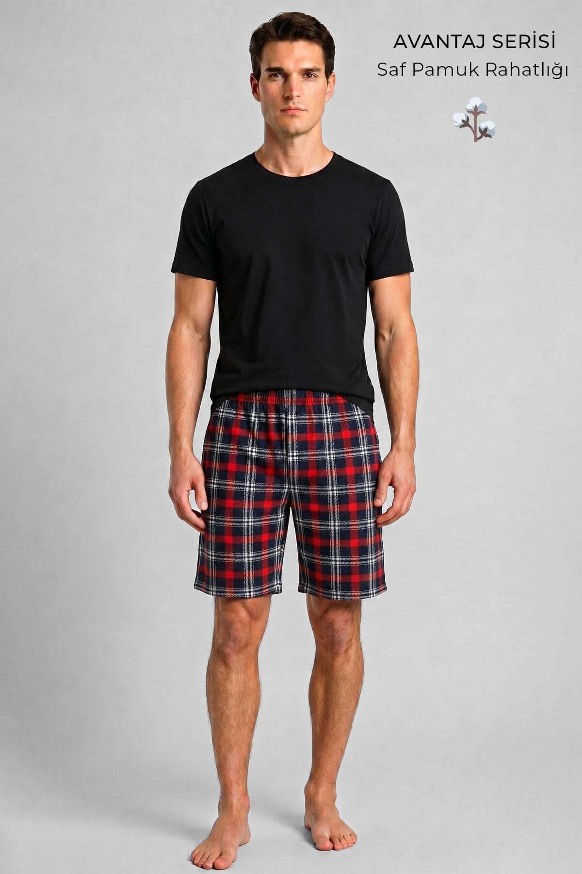 Egyptian Men's Plaid Short Shorts Orange