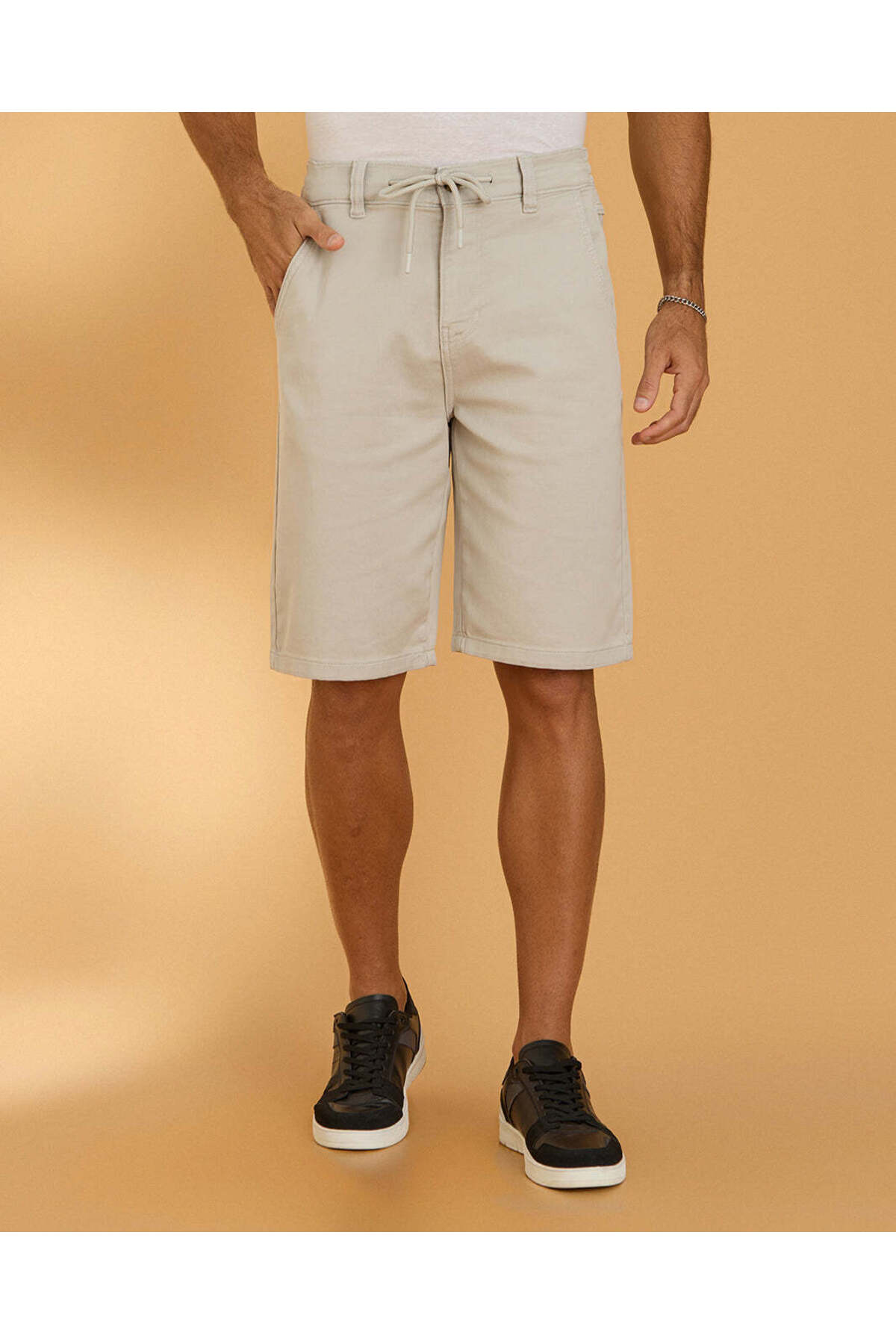 REDTAG Men Beige Shorts