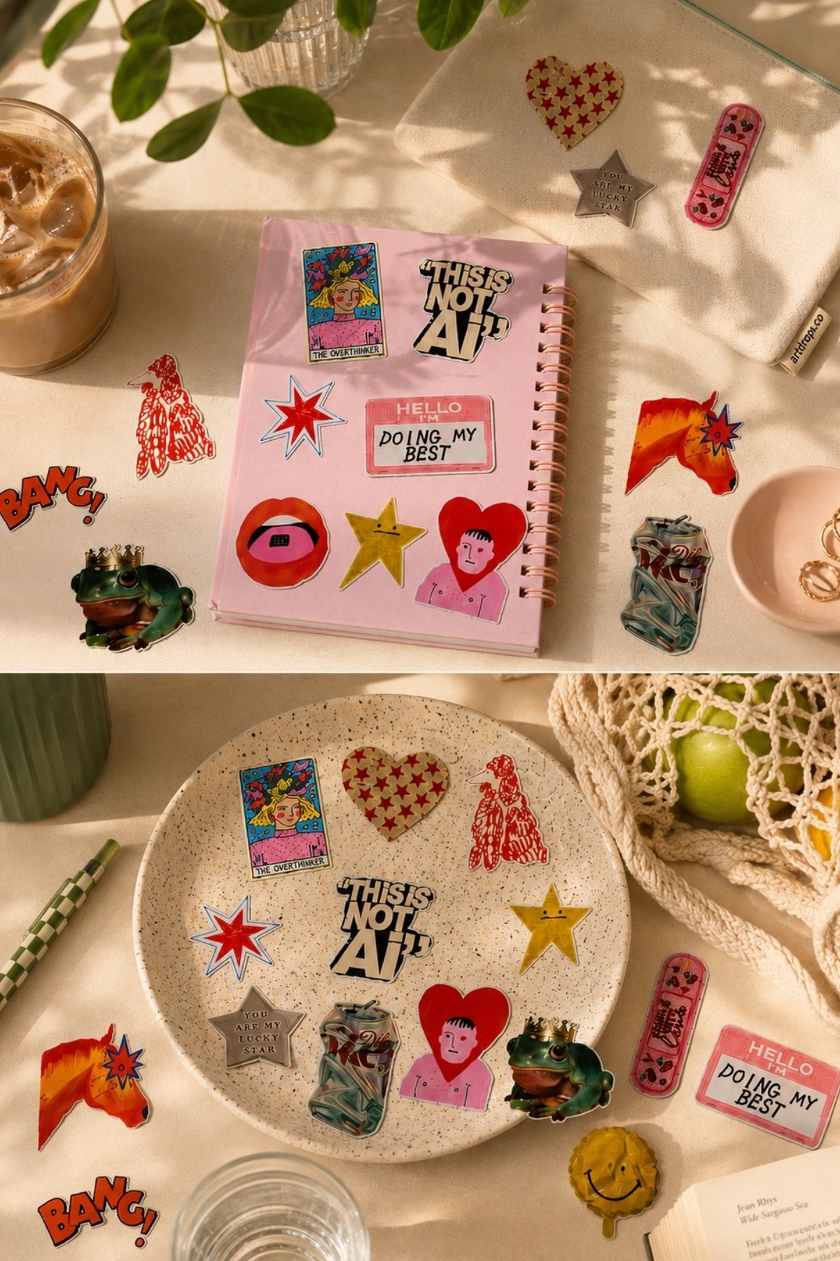 Renkli Sticker Seti, Retro ve Eğlenceli Laptop, Defter, Telefon Etiketi