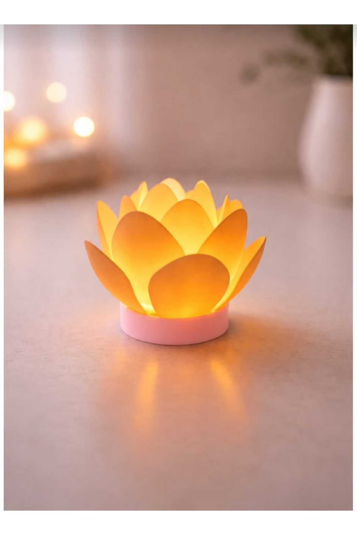 Tealight Candle Holder Flower Decor with Led Battery 1 Piece