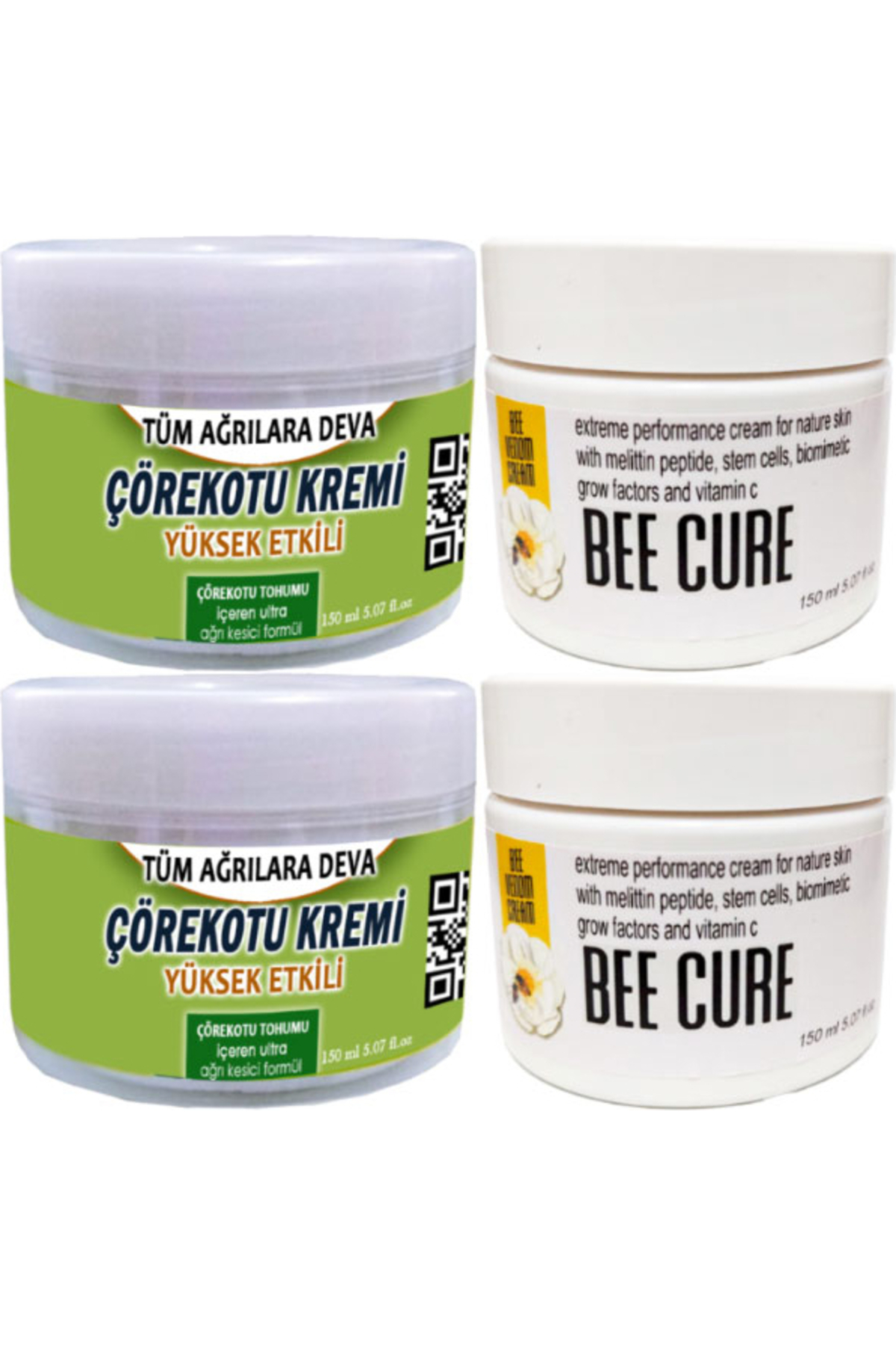 Bezos Çörek Otu Kremi 2 Adet 150 ml + 2 Adet Beecure Krem 150 ml / Teskin Krem Seti — GU-EYF-22378-NIDA01