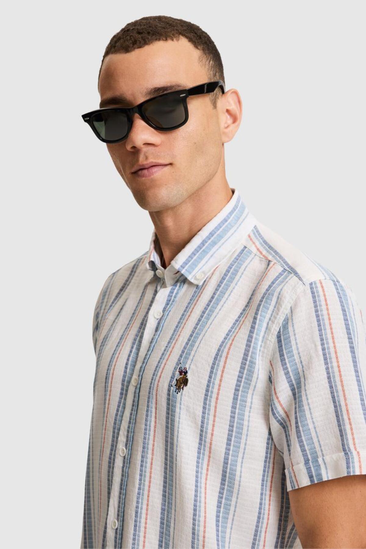 Erkek Dokuma Gomlek PU-10191 — رنگارنگ — تصویر 2 از 5
