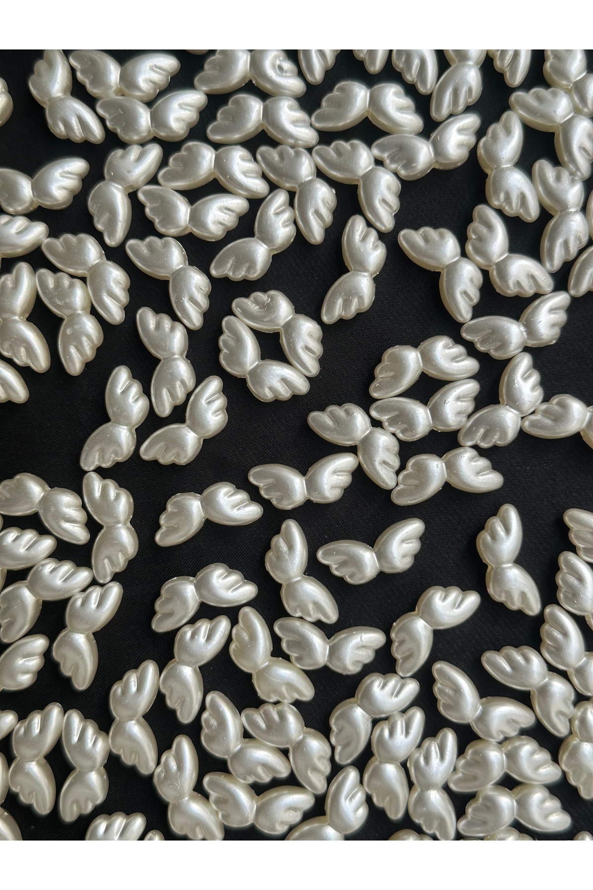30 Pcs Angel Wings White Pearl Beads 20 mm