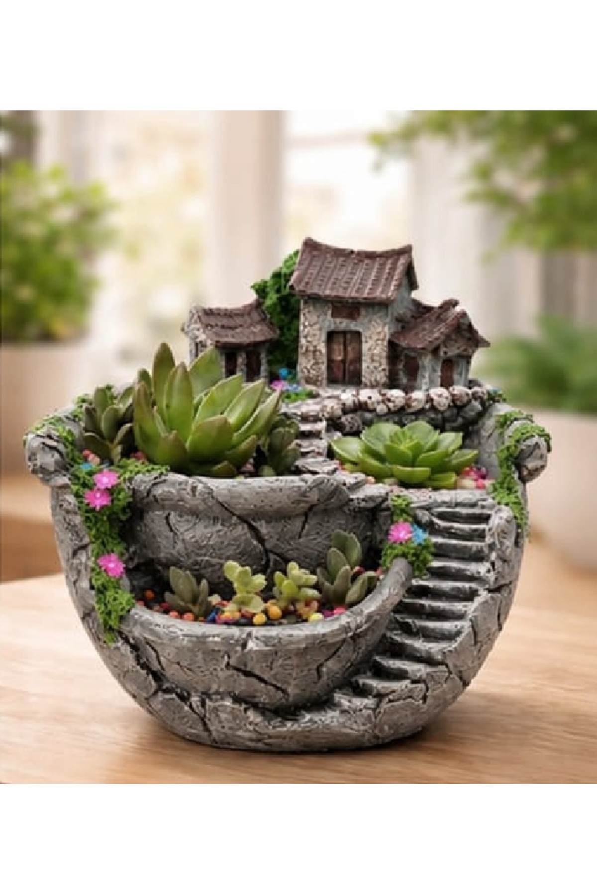 Hand Painting Cottage Test 3 Eyes Design Flower Pot Vase Custom Design Handmade Decorative Flower Pot