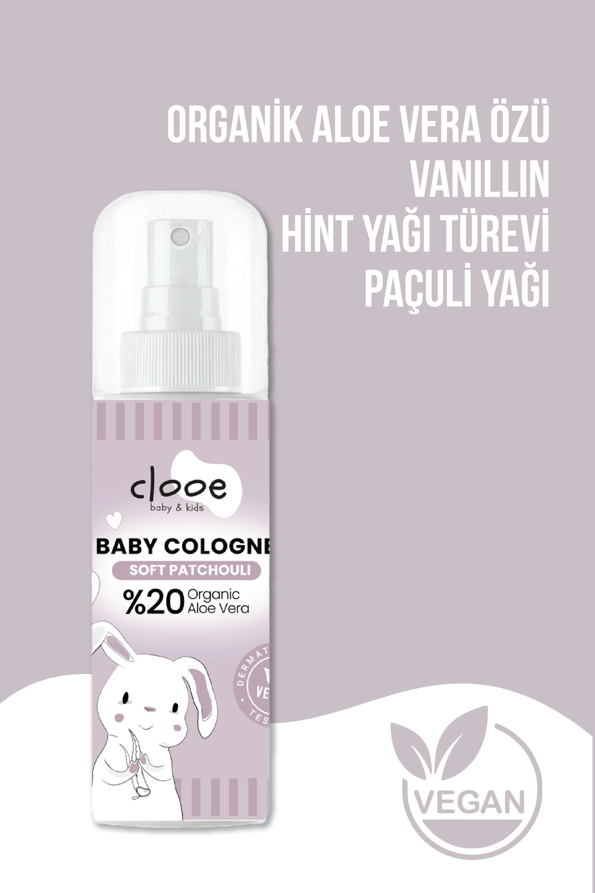 4'lü Bebek Kolonyası Soft Patchouli 150 ml - Odunsu ve Paçuli Notalı - Organik Aloe Vera Özlü - Vegan - Hızlı Kuruyan — PKA085 — تصویر 3 از 4
