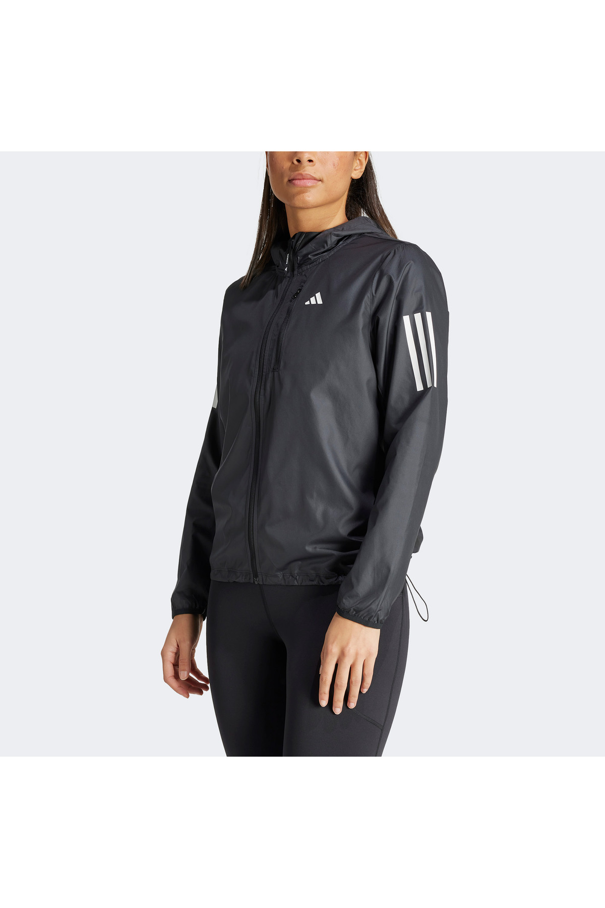 adidas Own The Run 3 Kadın Siyah Koşu Ceketi görsel 5