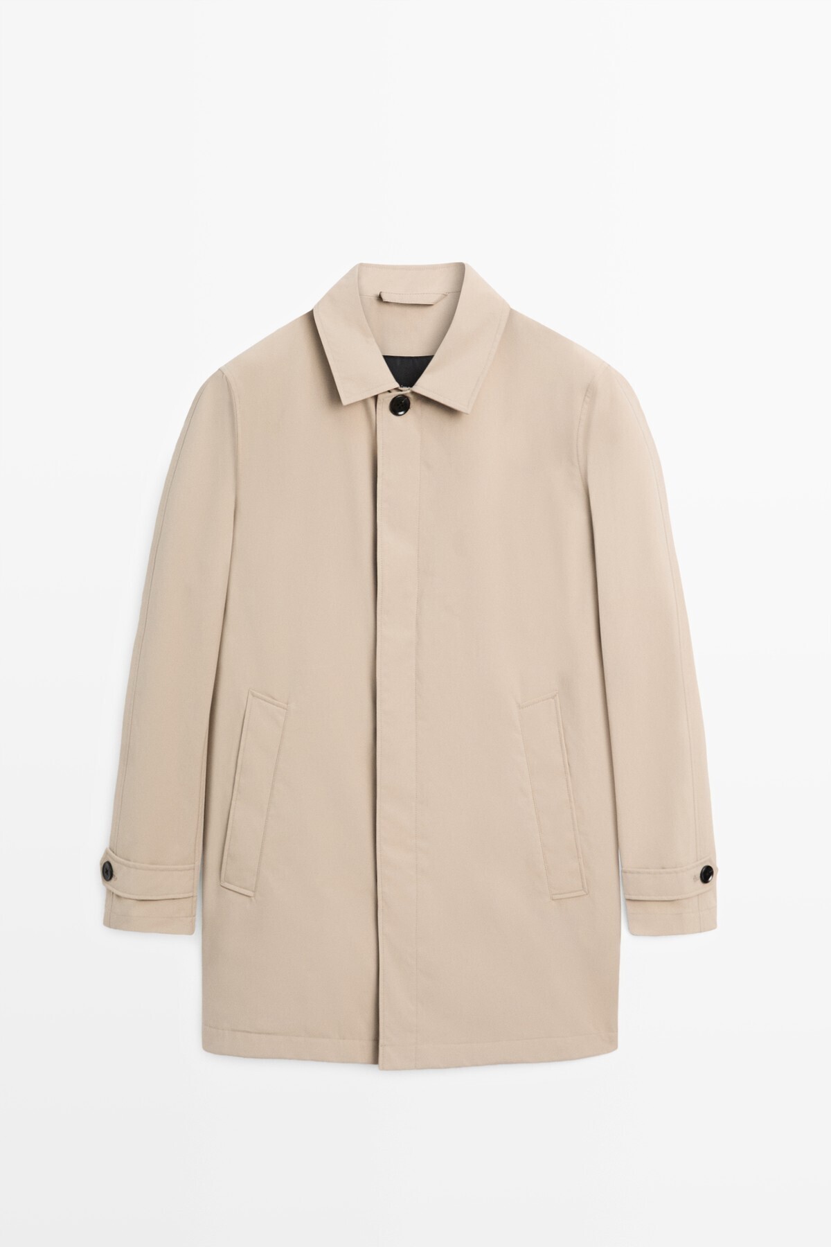 Massimo Dutti Hafif uzun trençkot görsel 5