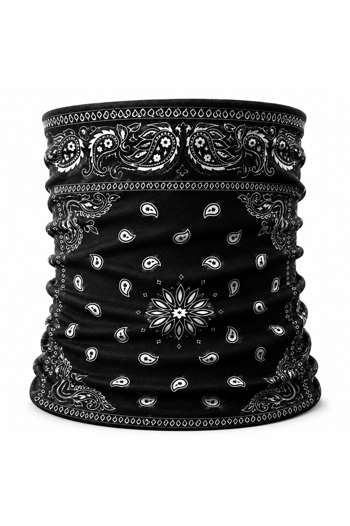 FG KONNİCHİWA Bandana Siyah Etnik Bandana Yüz Maskesi ve Boyunluk ve Günlük ve Motosiklet Kullanımı UV Korumalı Çok Amaçlı Boyunluk görsel 3