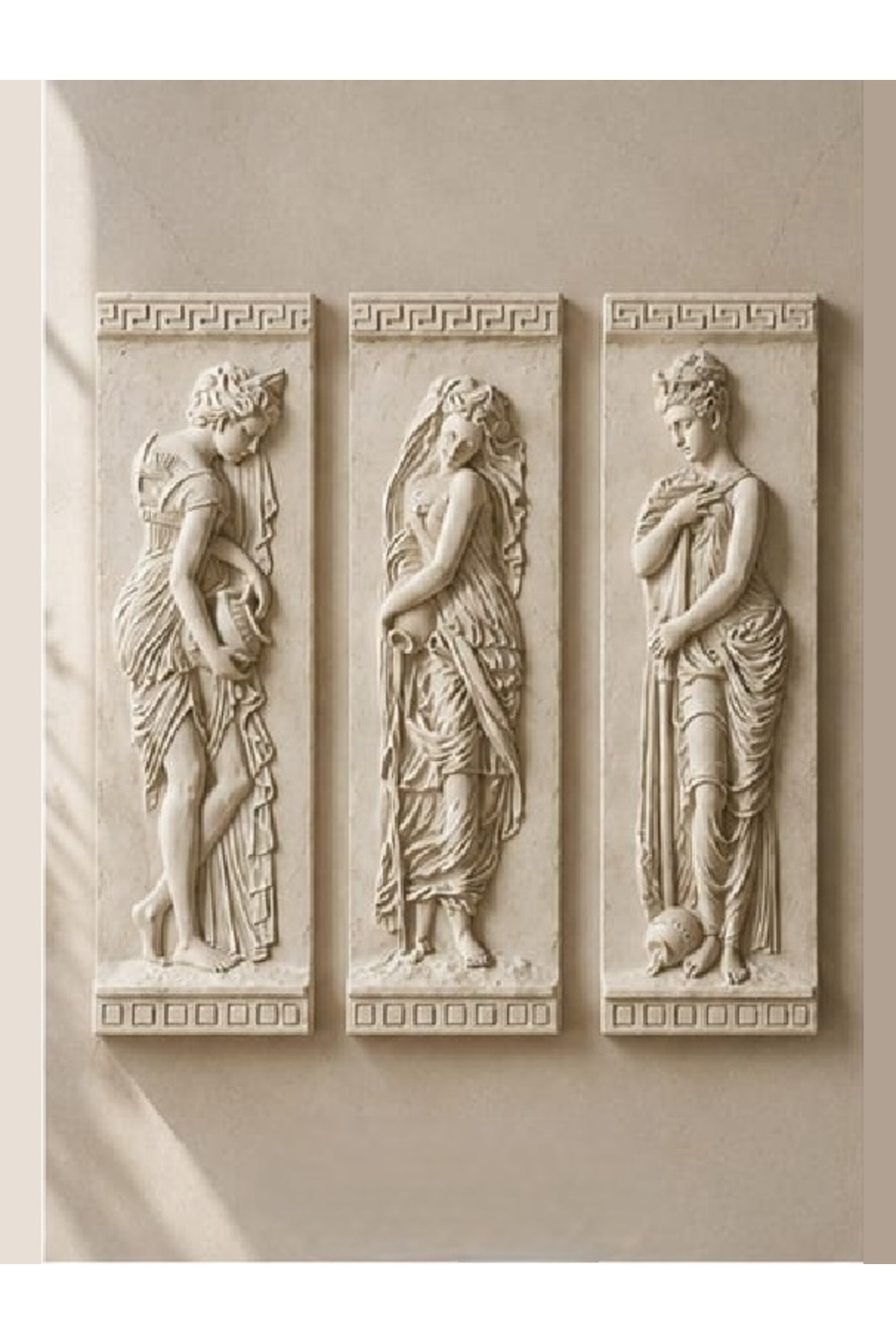 3-Piece Greek Women Wall Decor Set Wall Relief Decors
