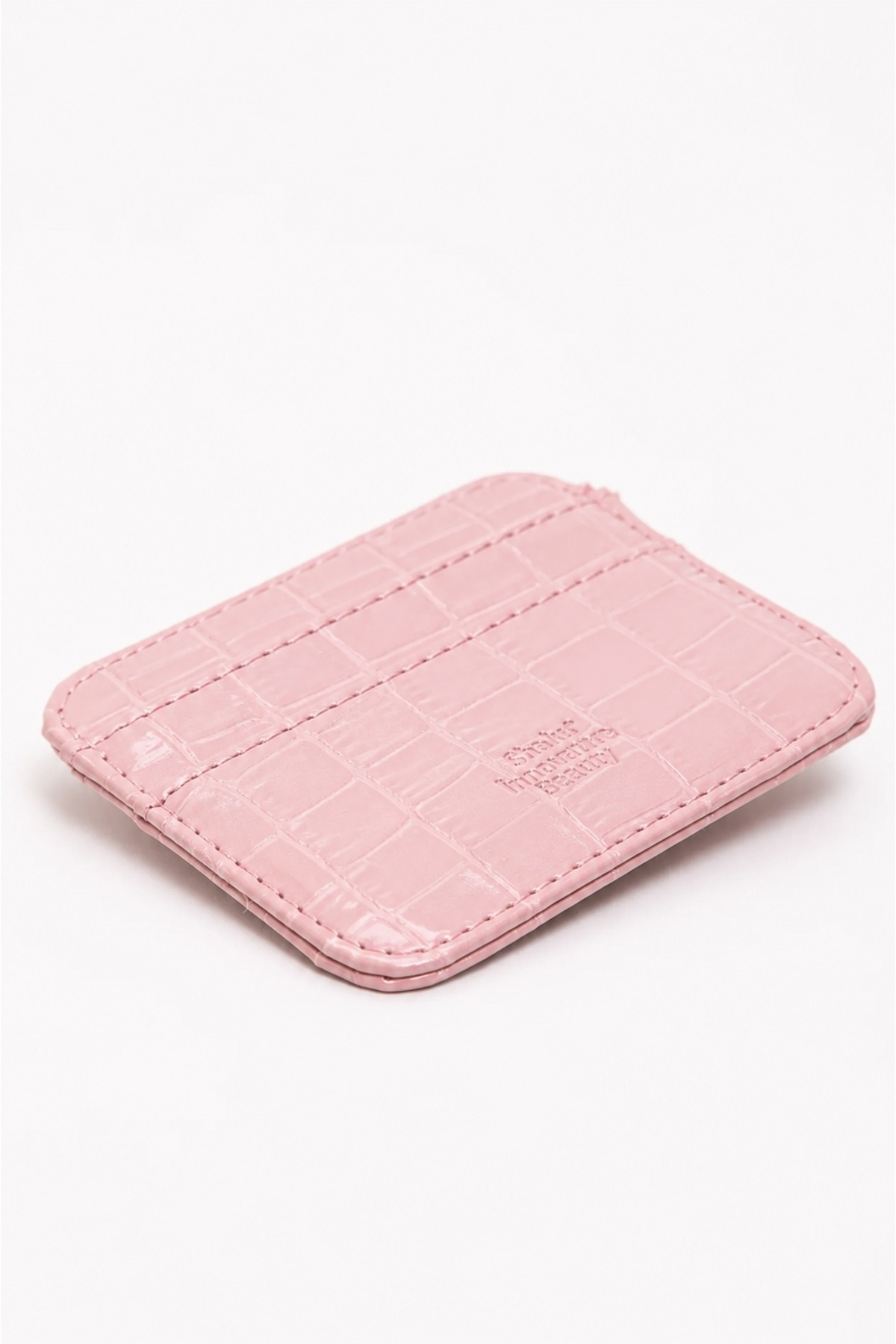 SHAKA Pembe Shk181 Kroko Suni Deri, 4 Kartlık ve Para Bölmeli, Unisex Kartlık görsel 3