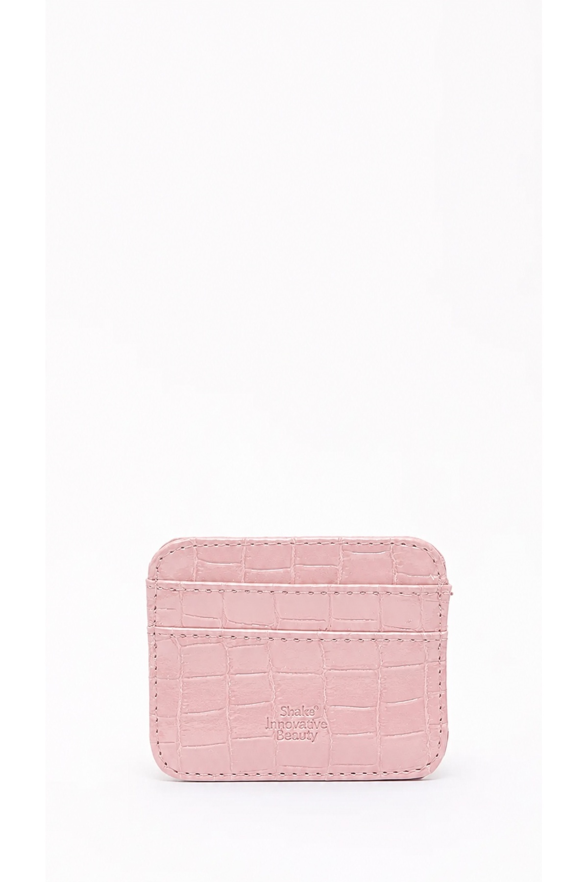 SHAKA Pembe Shk181 Kroko Suni Deri, 4 Kartlık ve Para Bölmeli, Unisex Kartlık