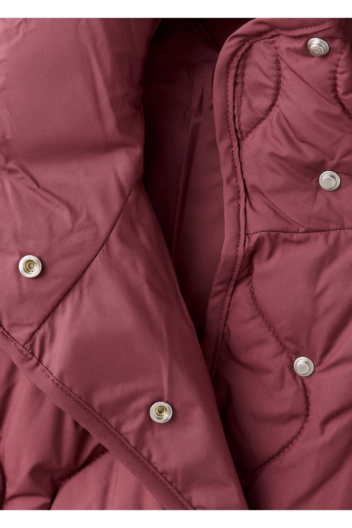 MANGO Woman Quilted anorak with detachable scarf görsel 8