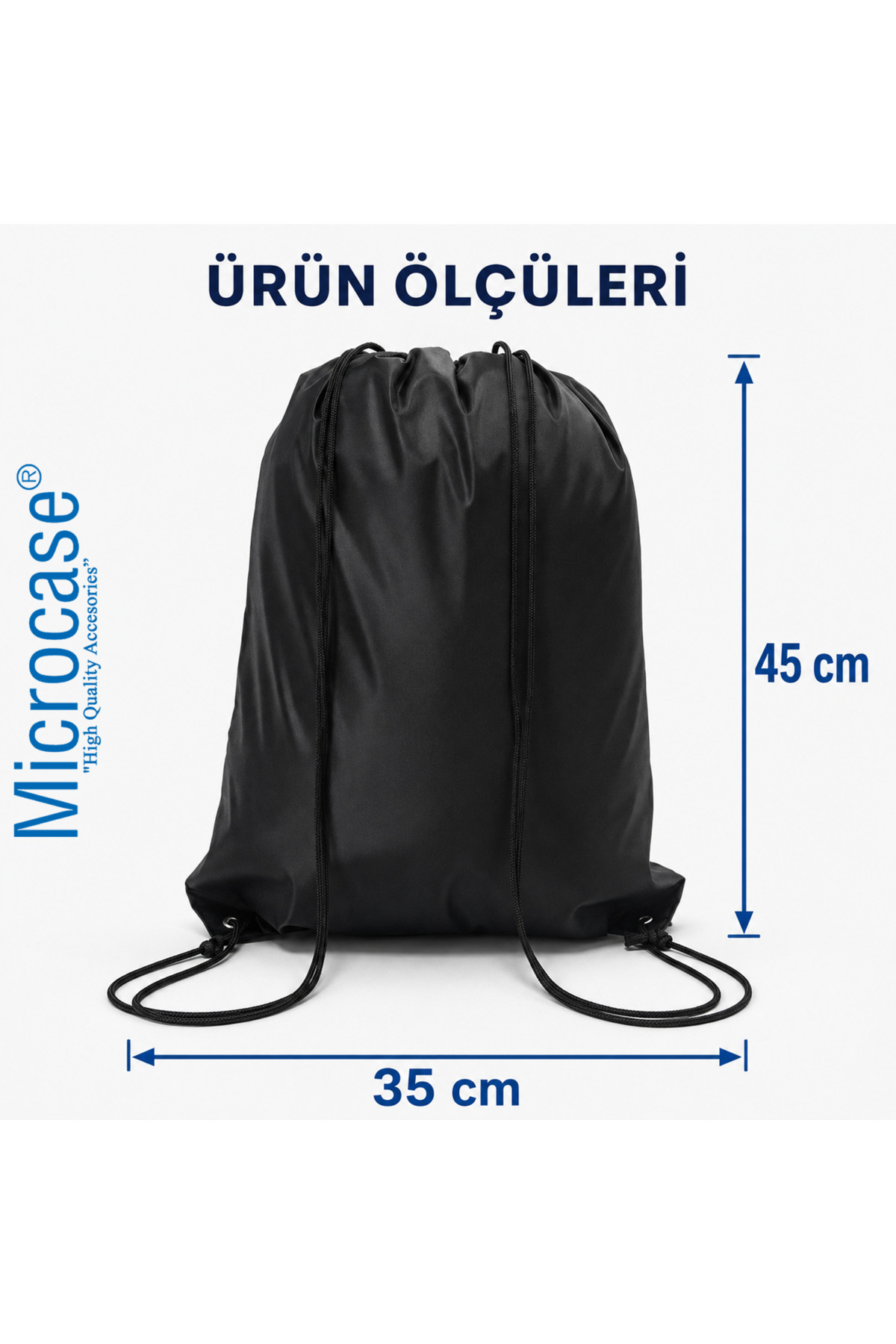 Microcase Su Geçirmez İpli Büzgülü Sırt Askılıklı Spor Çantası Gym Fitness Seyehat Hafif Kullanışlı Çanta 2 Adet AL5626 görsel 4