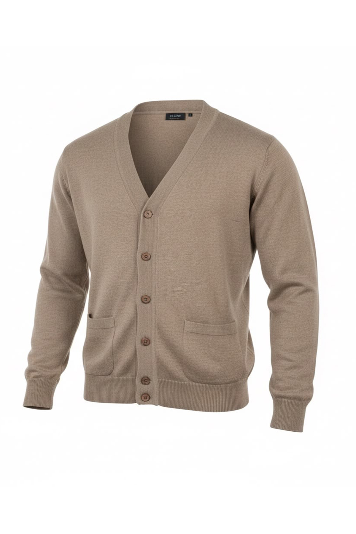 Beyome Erkek %100 Cotton V Yaka Düğmeli Hırka-Süveter Yandan Cepli Triko Günlük Şık Rahat Kesim görsel 2