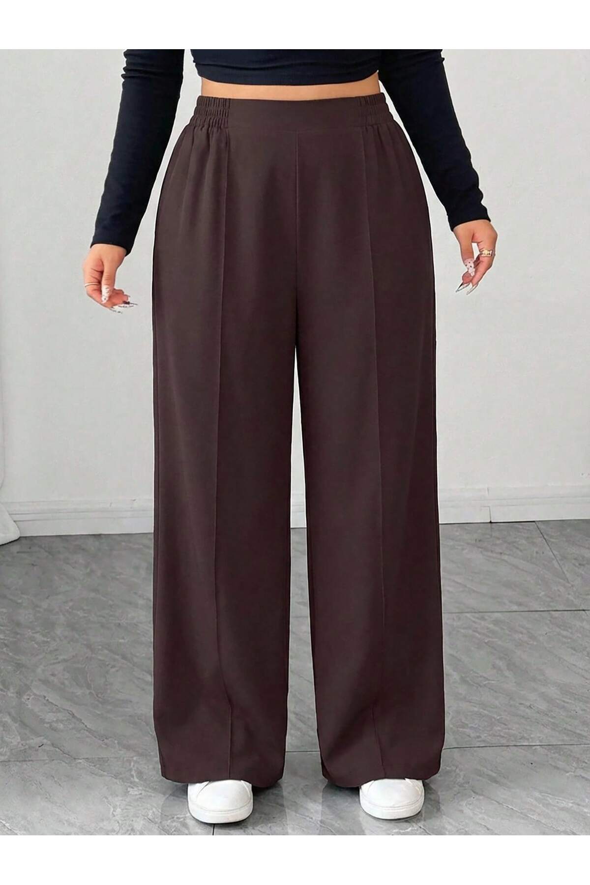 tuzu moda BÜYÜK BEDEN PANTOLON LASTİKLİ BÜYÜK BEDEN PENTOLON CIMALI