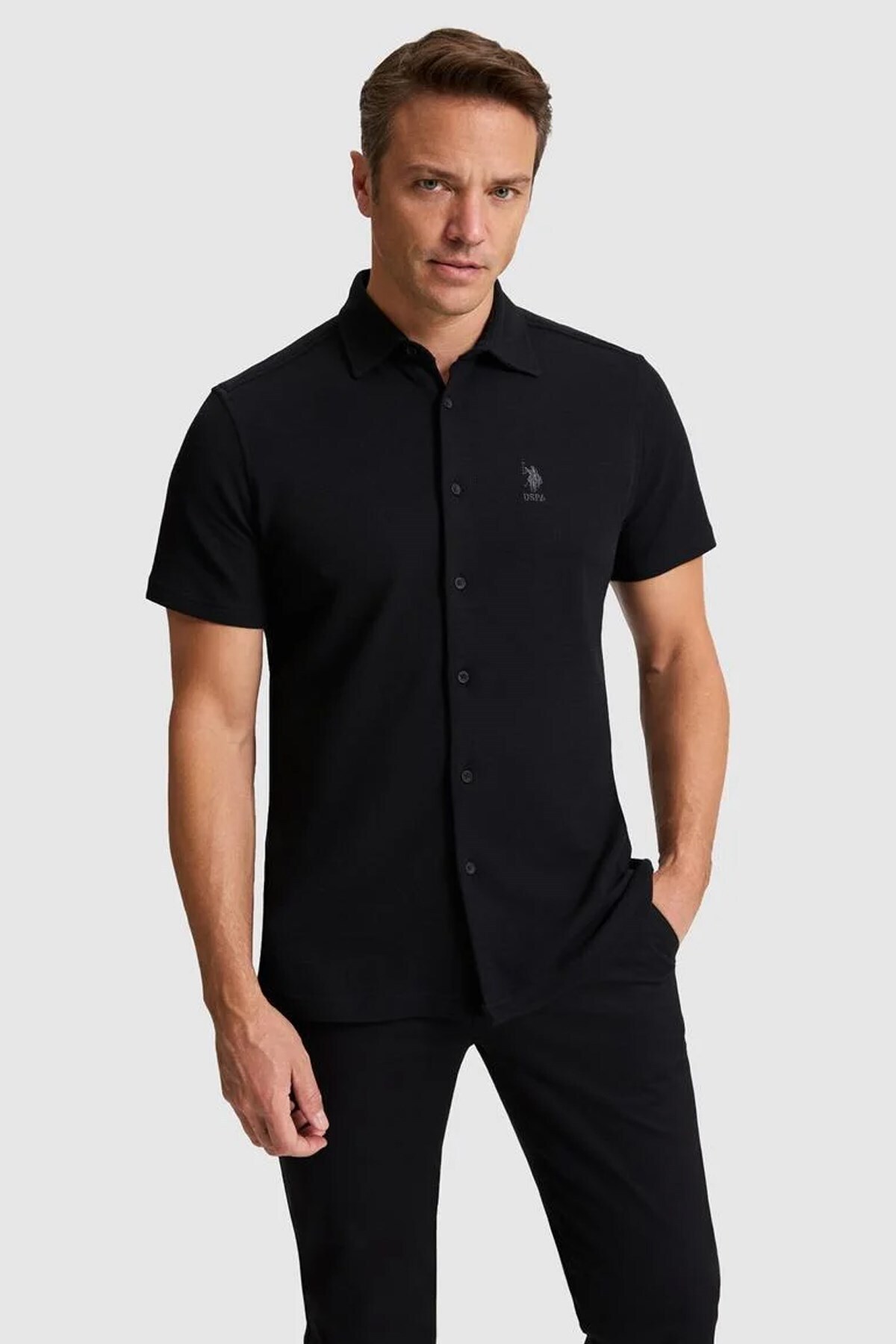 U.S. Polo Assn. Erkek Gömlek — مشکی 50320217-VR046