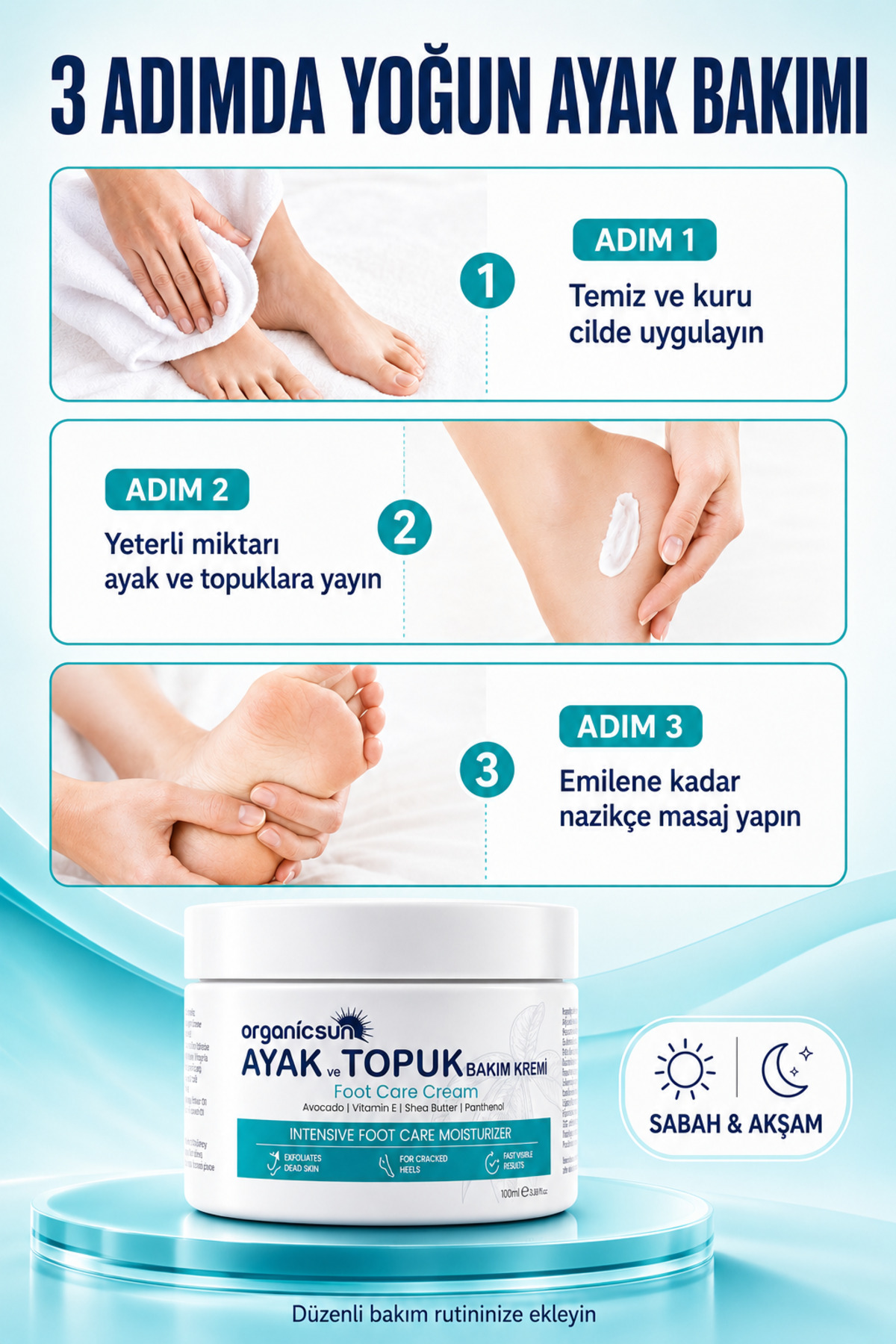 Ayak ve Topuk Çatlak Bakım Kremi 100ml - Ayak Kokusu, Tırnak Bakımı Avokado ve Shea Yağlı — 4500 — تصویر 5 از 8