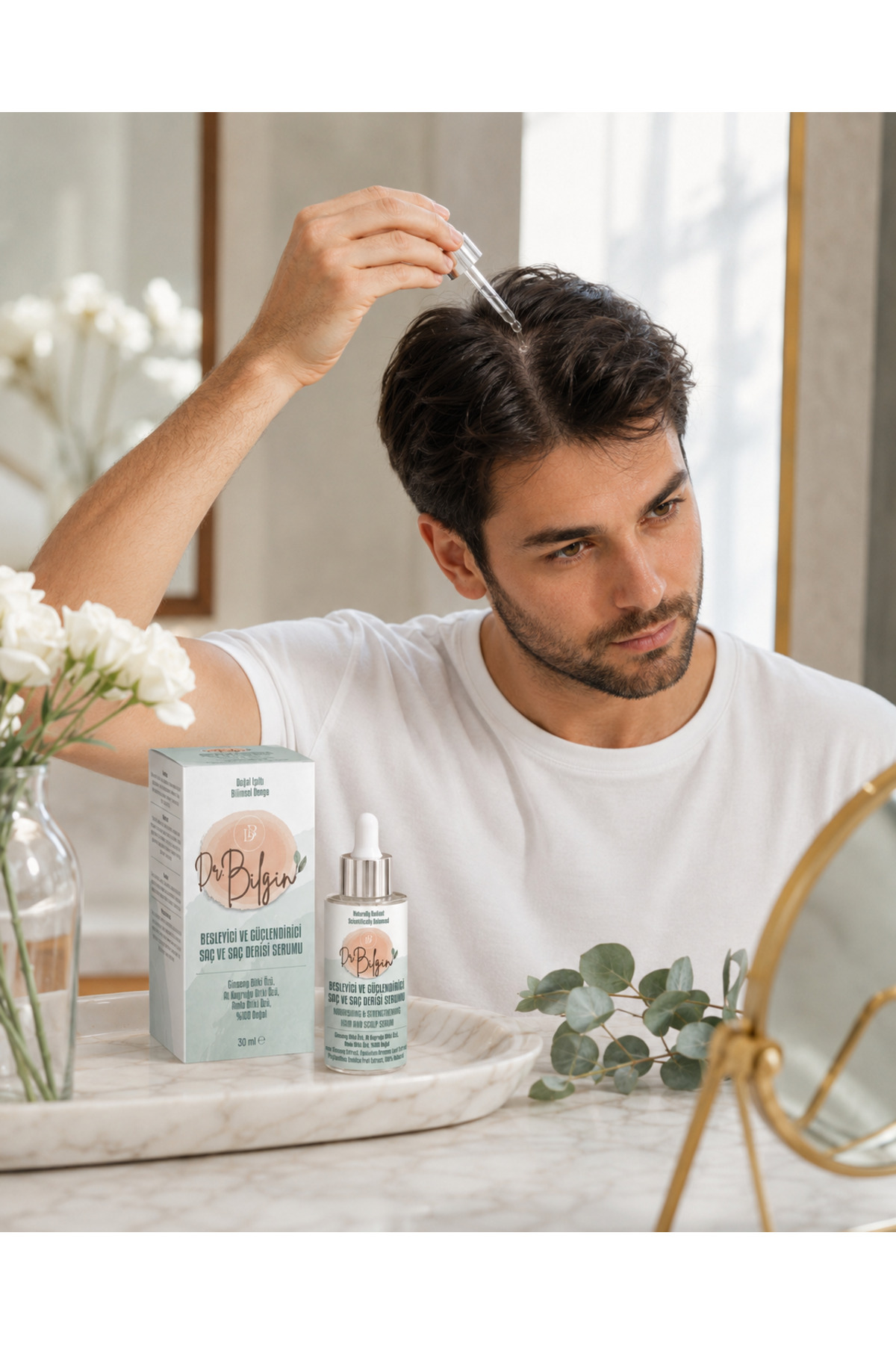 Besleyici ve Güçlendirici Saç ve Saç Derisi Serumu; bitkisel yağlar, skualan ve doğal özlerle zenginleştirilmiş yoğun saç ve saç derisi bakım serumu, 30 ml — DBK02 — تصویر 5 از 9