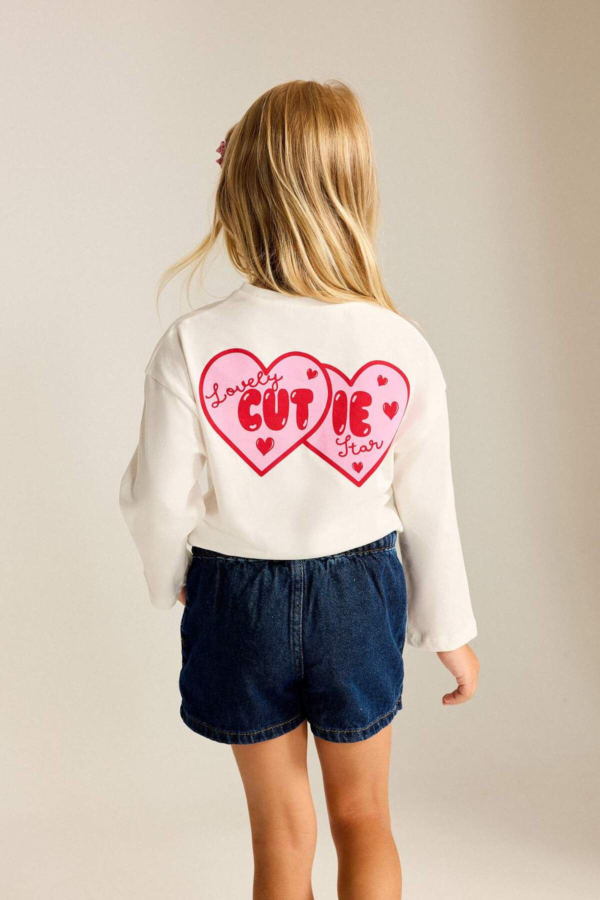 Defacto 100% Cotton Crew Neck Back Printed Combed Cotton Long Sleeve T-Shirt Baby Girl I0893A526Au