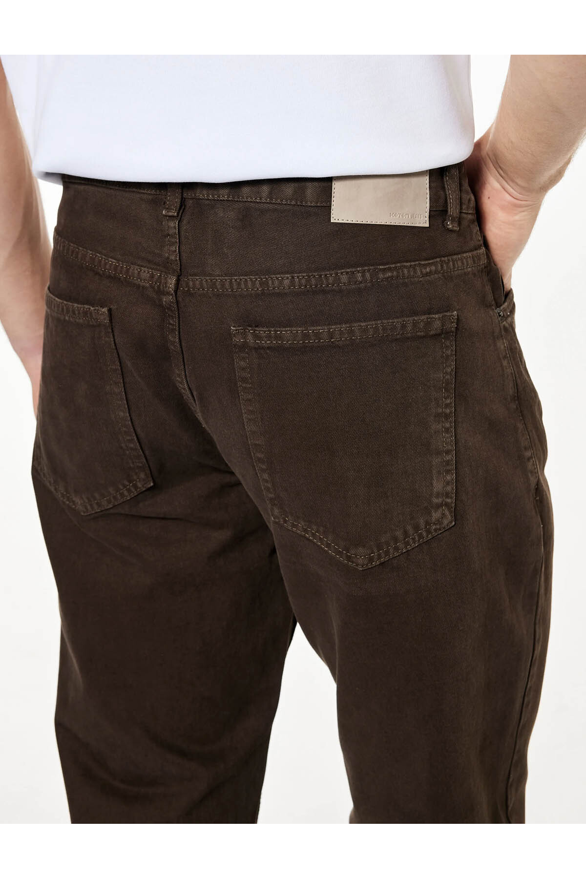 Koton Pamuklu Normal Bel Cepli Vintage Straight Fit Jean Pantolon görsel 3