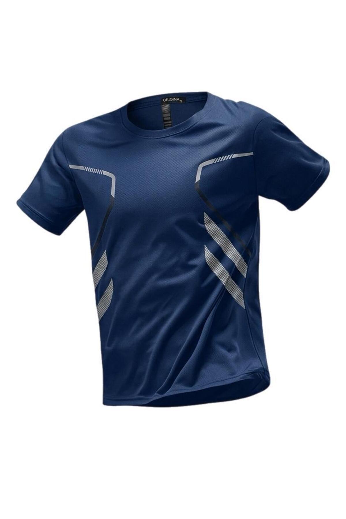 Oksit Fusto Mikro Polyester Slim Fit Perform Antrenman Sporcu Erkek Tshirt görsel 3
