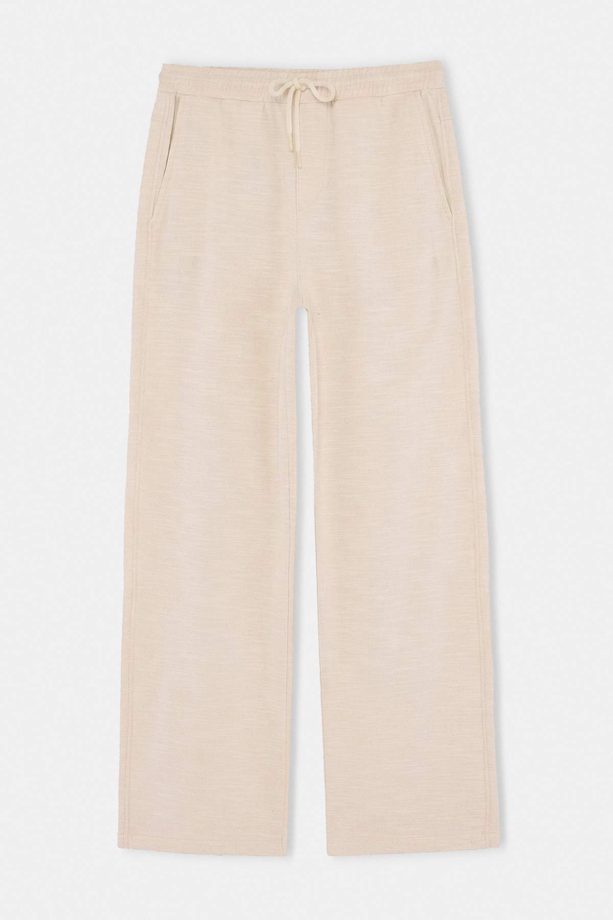 Trendyolmilla Man Bej %100 Pamuk Mevsimlik Cepli Beli Lastikli Baggy Erkek Pantolon TMNAW27PL00008