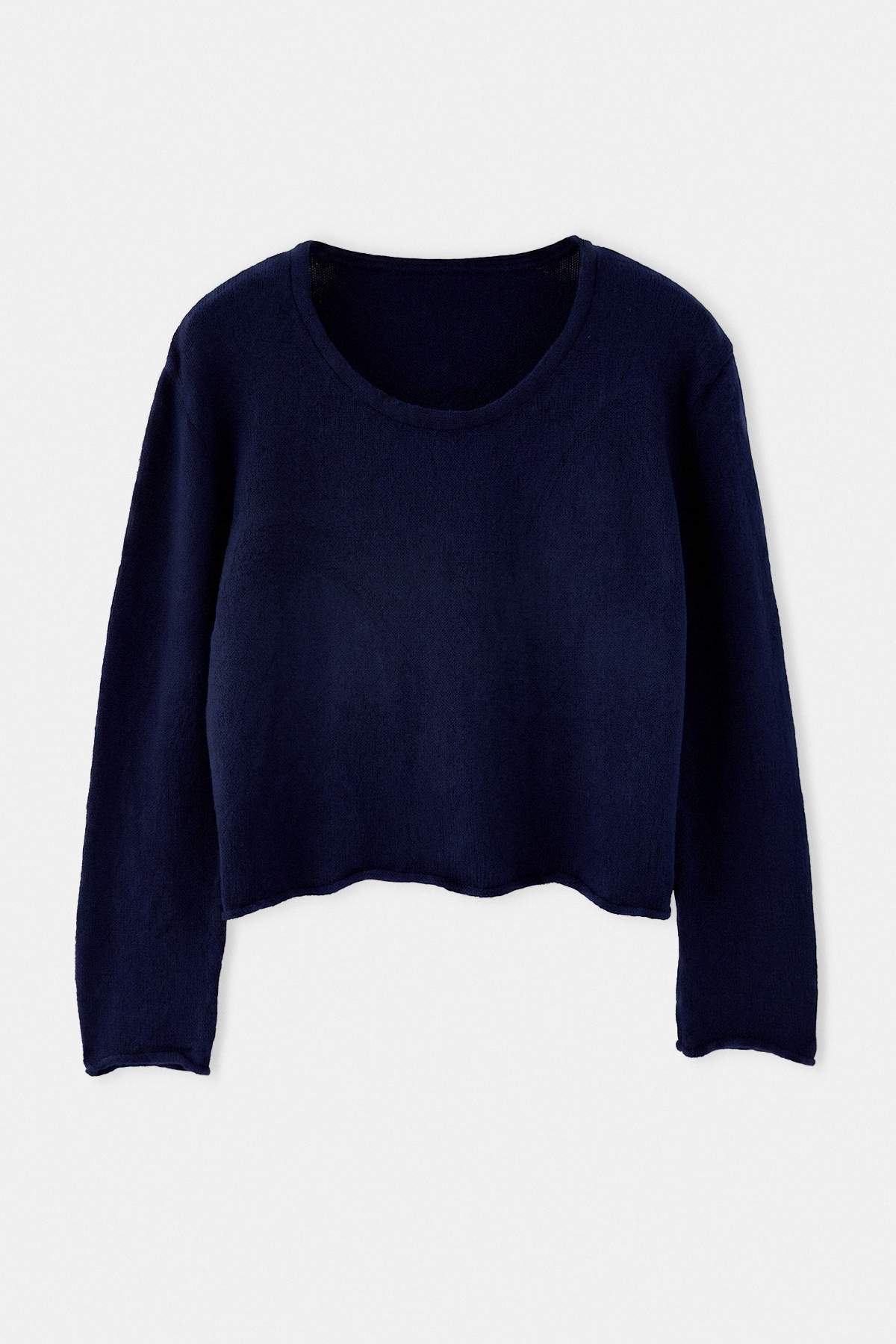Trendyolmilla Wardrobe Essentials Lacivert Havuz Yaka Basic Triko Kazak TWOAW27KZ00122