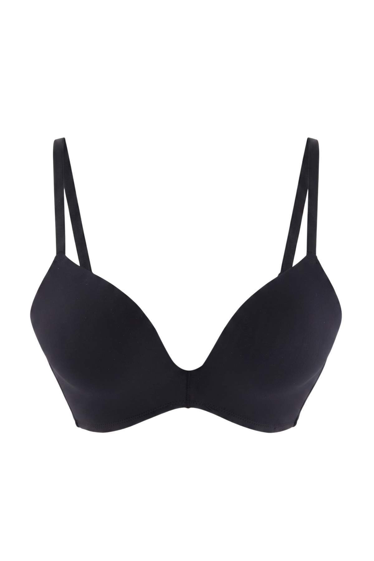 Trendyolmilla Siyah Tekli Micro Düz Push Up Üçgen Sütyen THMAW27SU00009