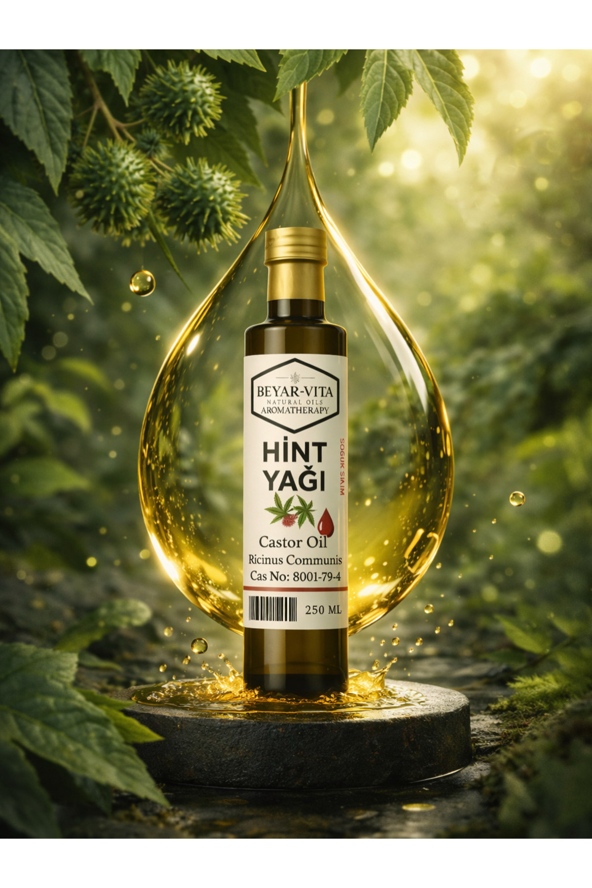 Hint Yağı 250 ML – Soğuk Sıkım – Cam Şişe – Katkısız - Castor Oil - — BYR0105240734 — تصویر 3 از 4