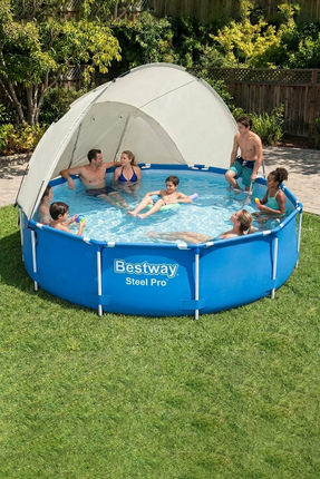 Bestway ® Steel Pro Yer Üstü Gölgelikli Prefabrik Çember Havuz 305cm x 76cm 5...