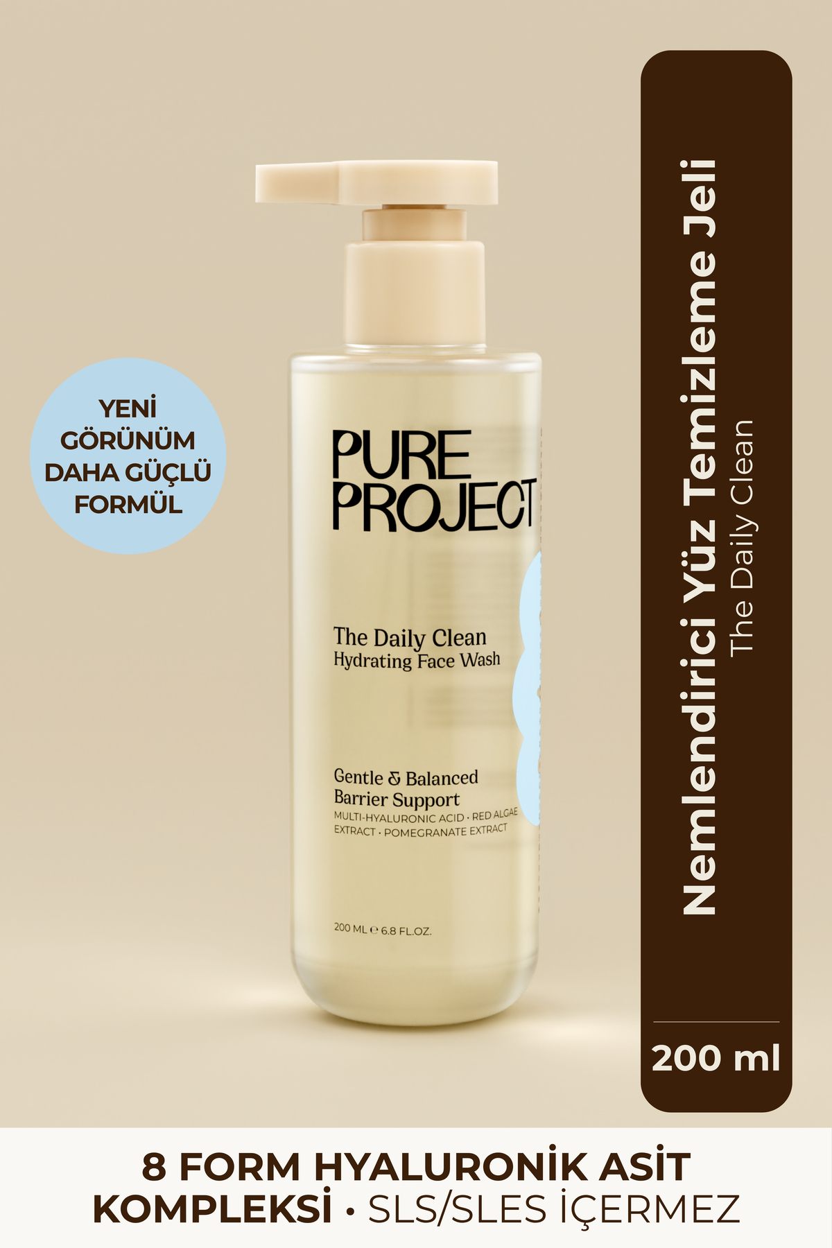 Pure Project Kokusuz Yüz Temizleme Jeli 200 ml | Nazik Temizleme & Hassas Ciltlere Uygun — 8682835806235