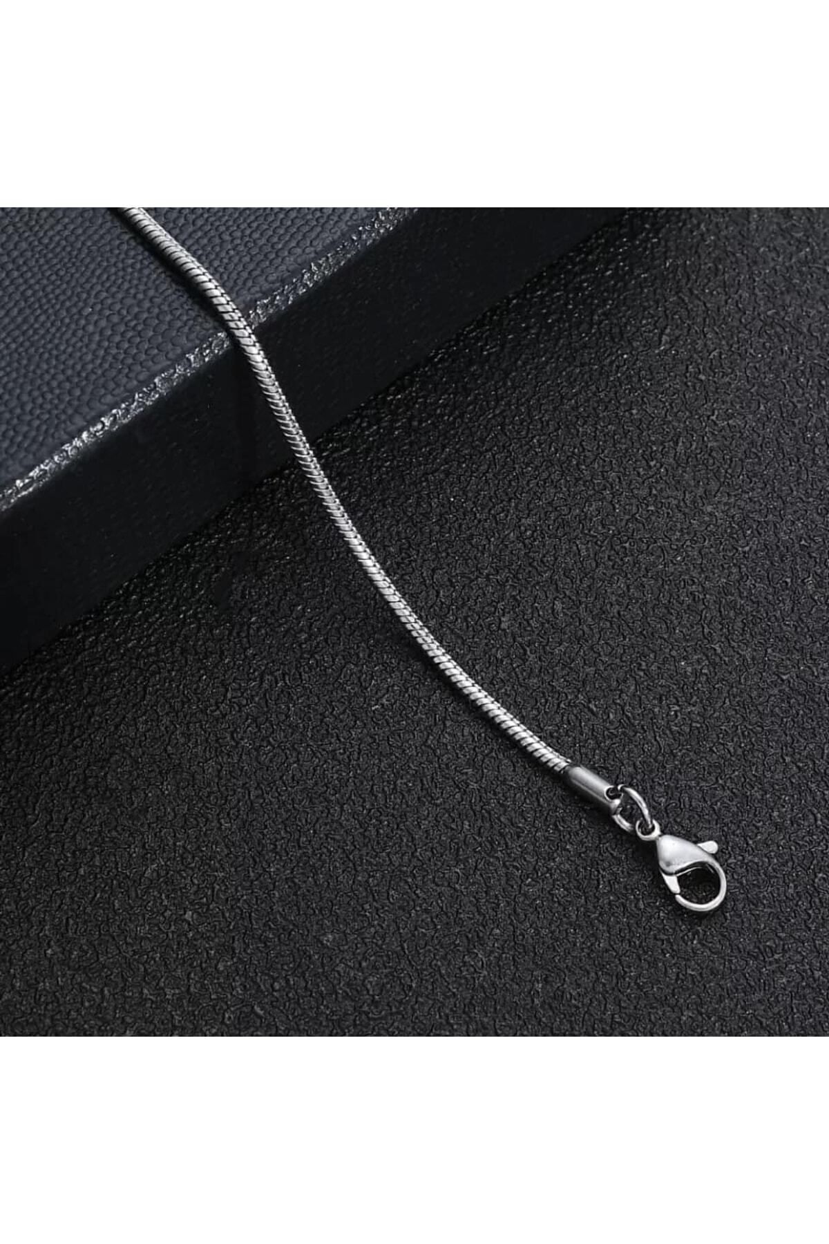 ESJ Paslanmaz Çelik Italyan Yılan Zincir Unisex Bileklik 2 Mm 18cm Mt817 görsel 2