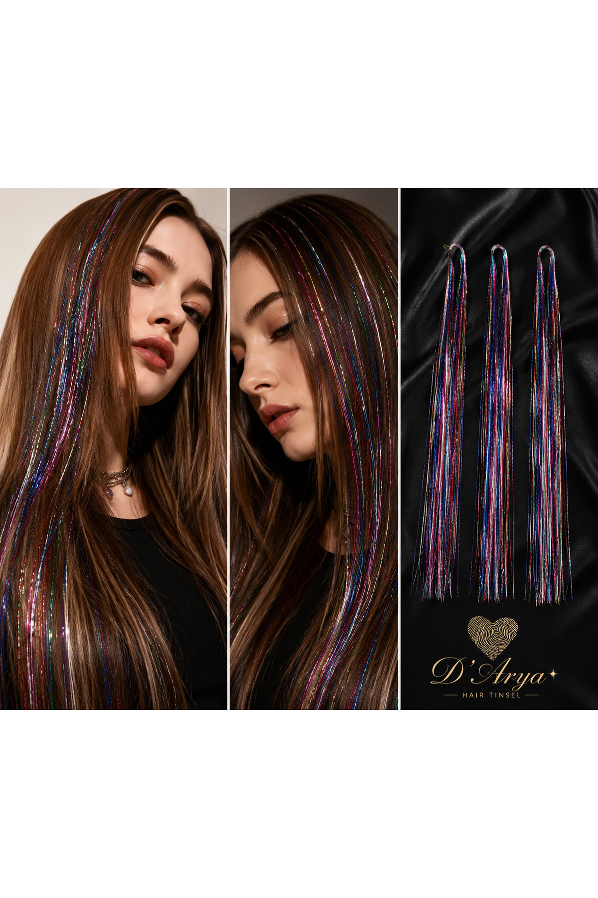 Darya Dd246 Işıltılı Hair Tinsel Saç Simi Uzatma Renkli Gelin Teli