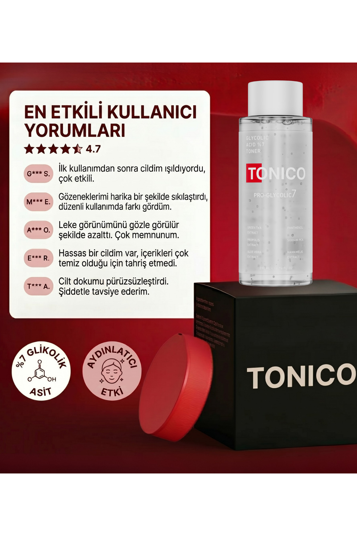 Glow Tonik | Canlandırıcı ve Aydınlatıcı Gözenek Sıkılaştırıcı Leke Karşıtı Tonik 200ml — 8684887324200 — تصویر 6 از 7