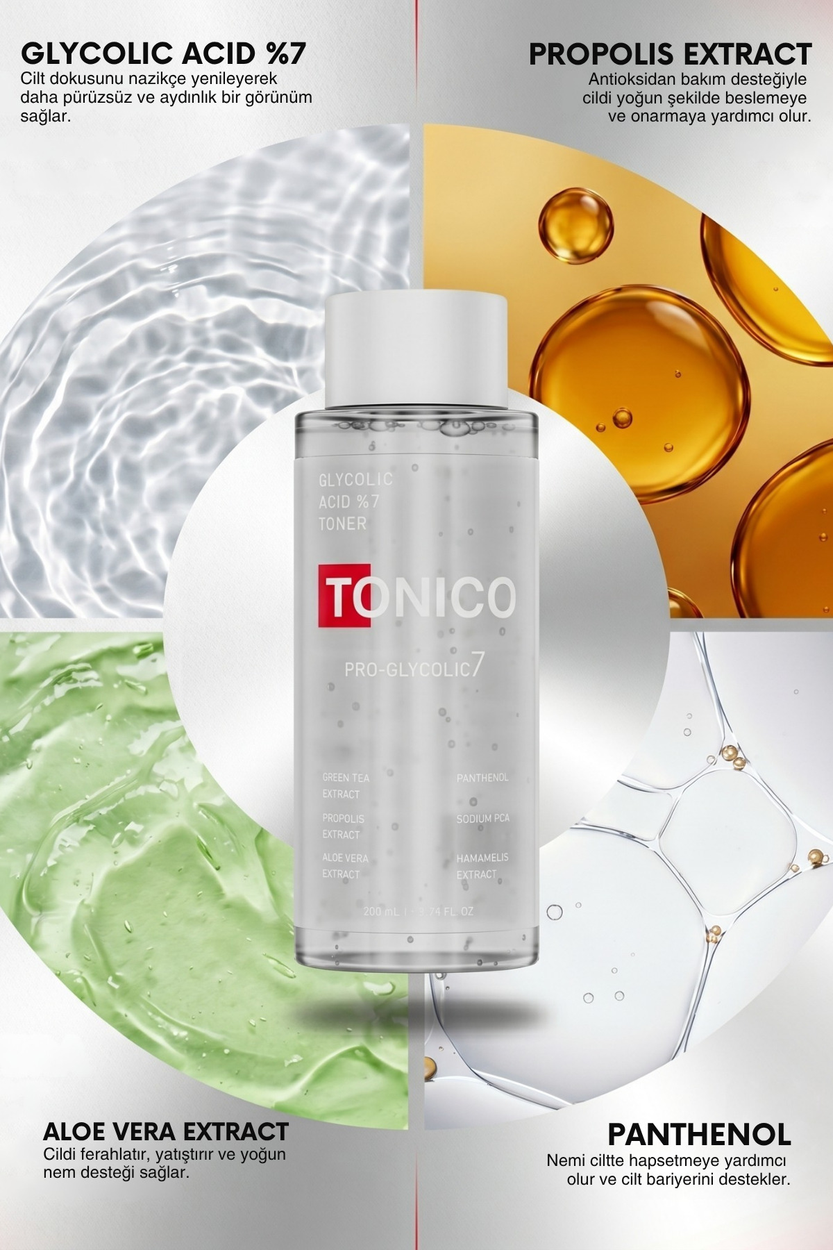 Glow Tonik | Canlandırıcı ve Aydınlatıcı Gözenek Sıkılaştırıcı Leke Karşıtı Tonik 200ml — 8684887324200 — تصویر 4 از 7