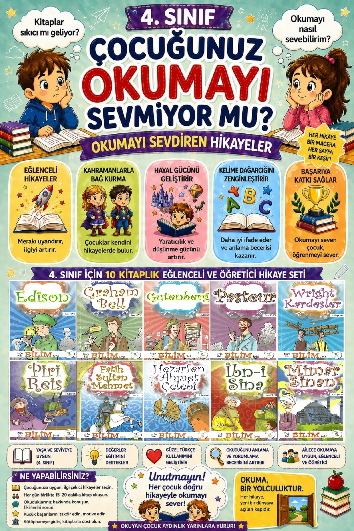 5 Renk Yayınları 4 .Sınıf Okumayı Sevdiren 10 lu Hikaye Seti -4