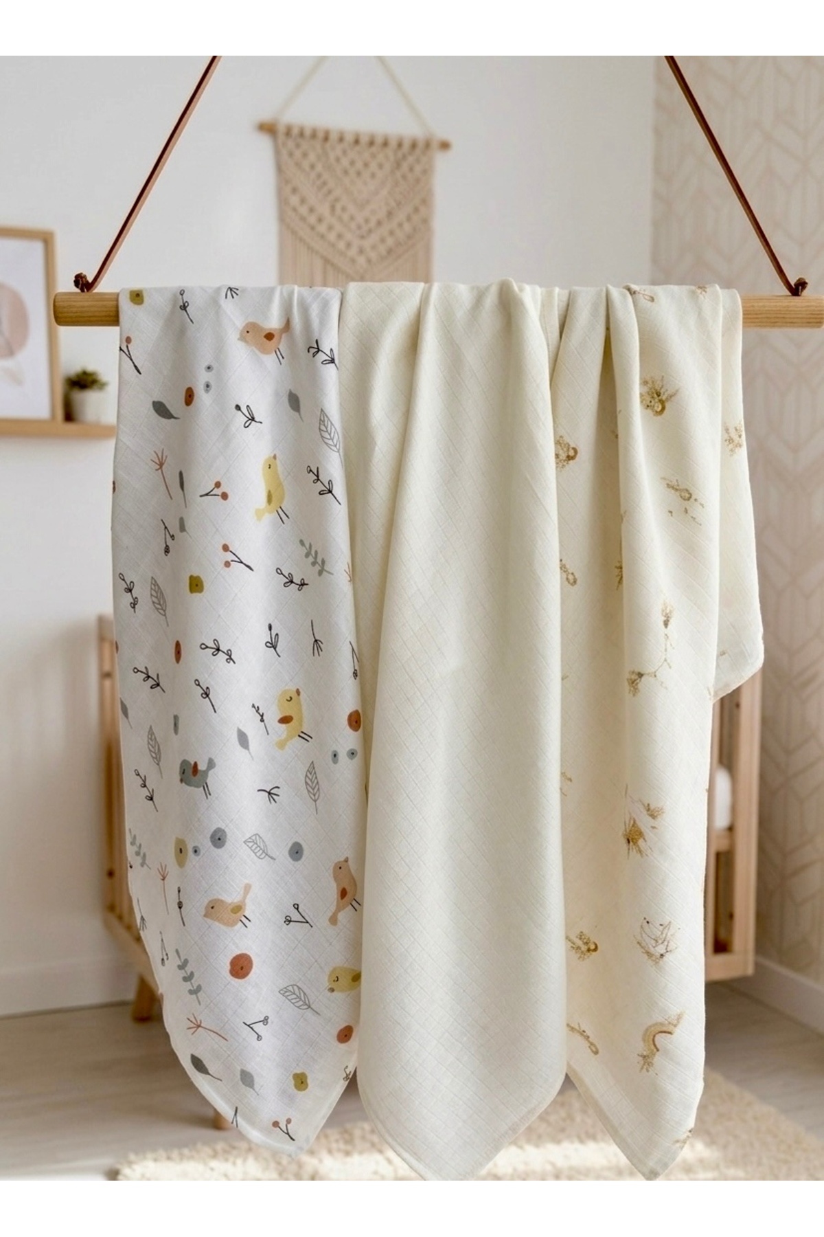 Organic Cotton Muslin Blanket & Muslin Baby Blanket 90cm x 90cm
