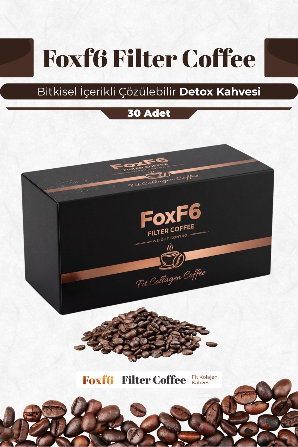 Foxf6 Fit Collagen Coffee Filter Kahve 30 Saşe Pratik Kahve
