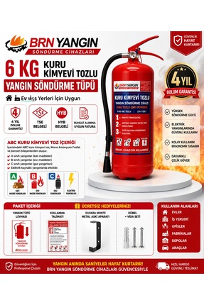BRN 6 KG ABC KKT YANGIN SÖNDÜRME TÜPÜ 4 YIL GARANTİLİ