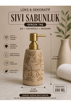 düzenya Çiçek desenli taş sıvı sabunluk