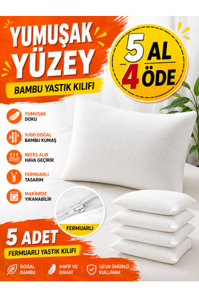 BİVA Bambu yastık kılıfı yastık yüzü fermuarlı kılıfı