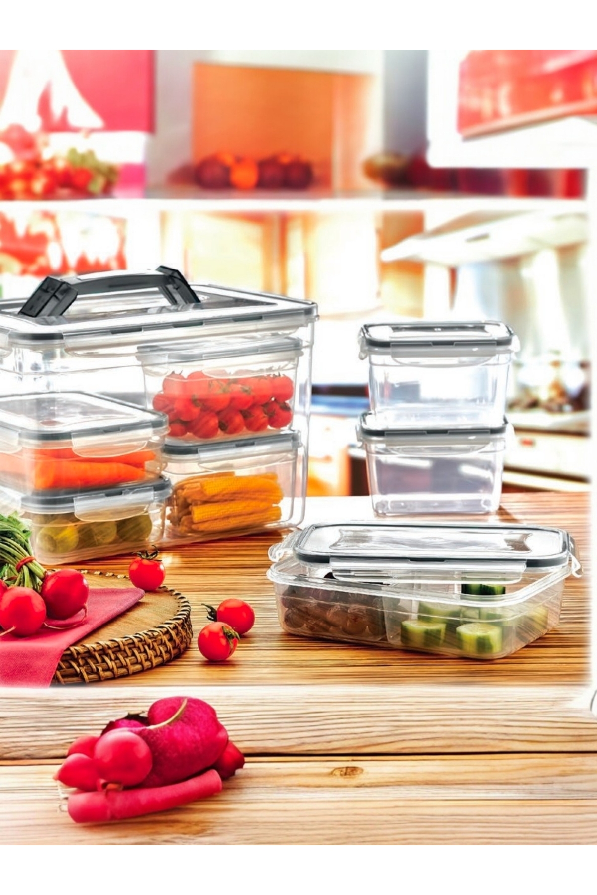 Herza House Fresh Box 8'li Piknik Seti | Sızdırmaz Saklama Kabı