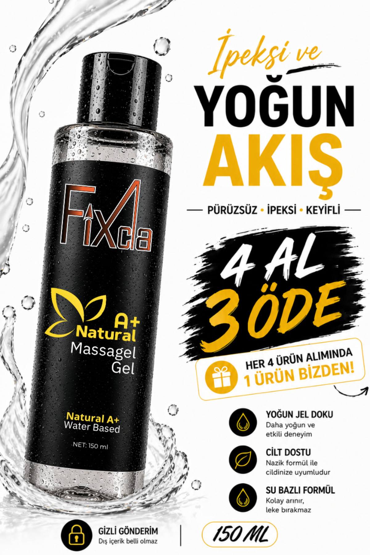 FixCla Natural A+ Kayganlaştırıcı Jel 150 ml – Su Bazlı, Yeni