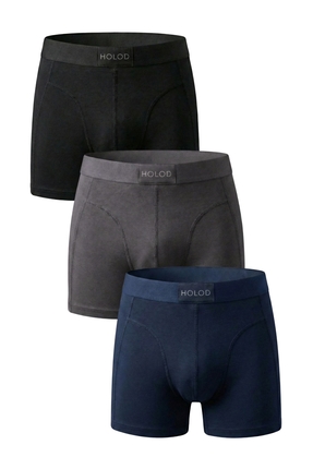 HOLOD Erkek Boxer Brief 3’lü Paket –%95 Organik Pamuk%5 Elastan – Esnek, Nefe...