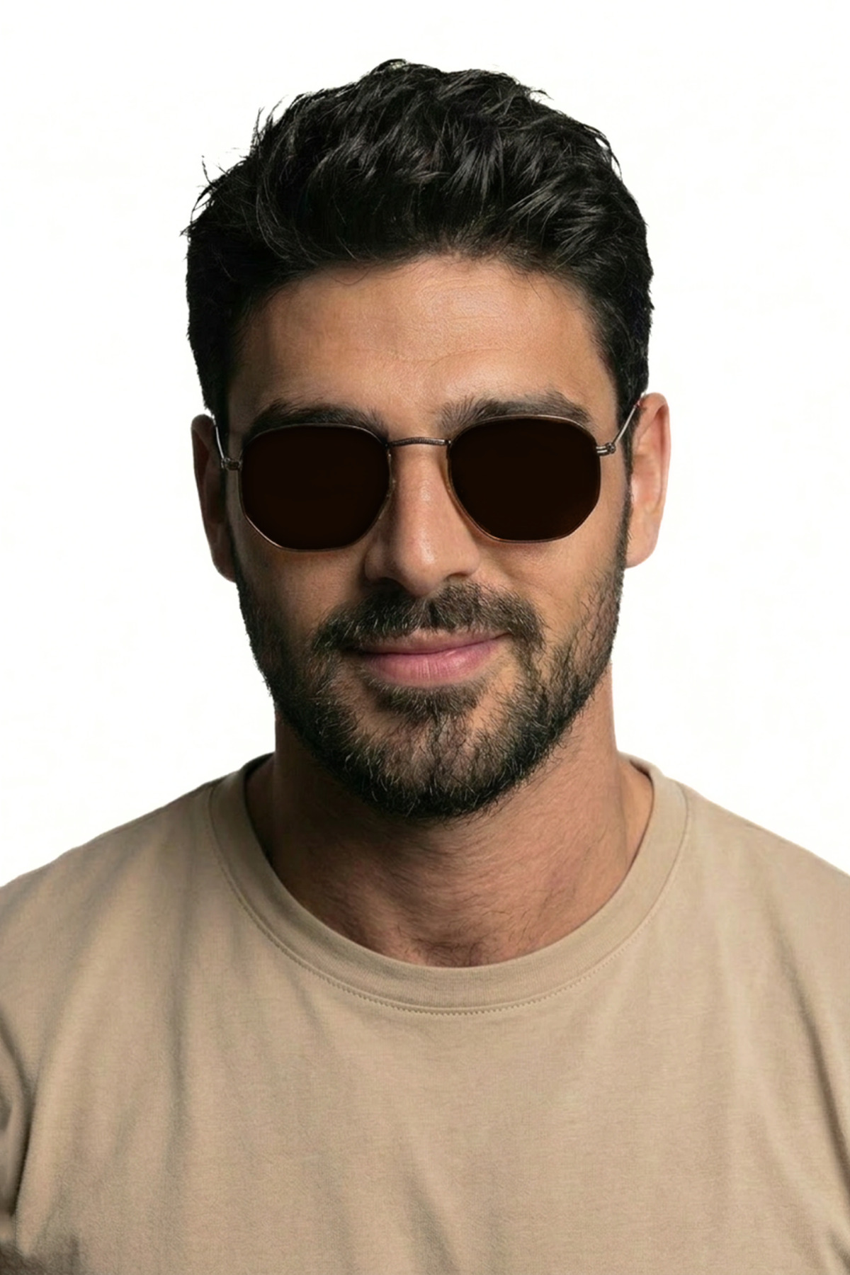 CLAES Hexagonal Brown Unisex Güneş Gözlüğü görsel 4