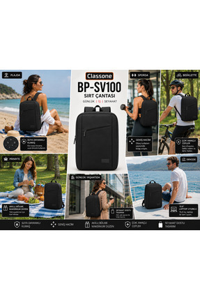 Classone Savona Serisi Bp-sv100 Wtx Pro Su Geçirmez Kumaş ,15.6? Laptop Sırt ...